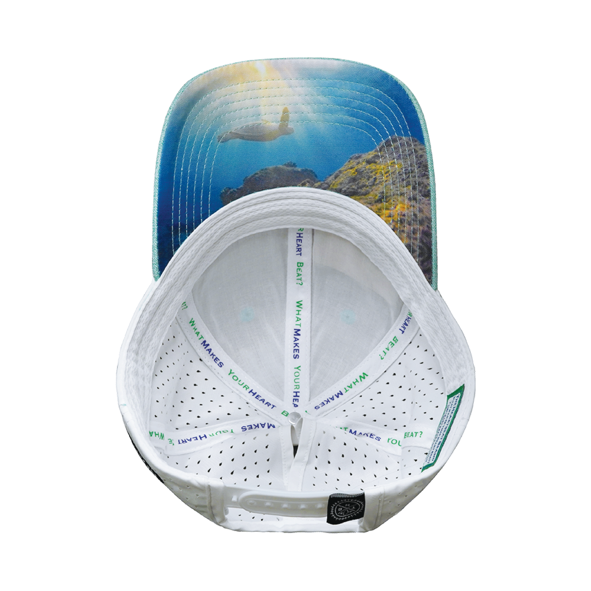 Hawaii - 6 Panel - Shallow Fit - Pony Tail - Teal / White - Laser Mesh (Unisex)