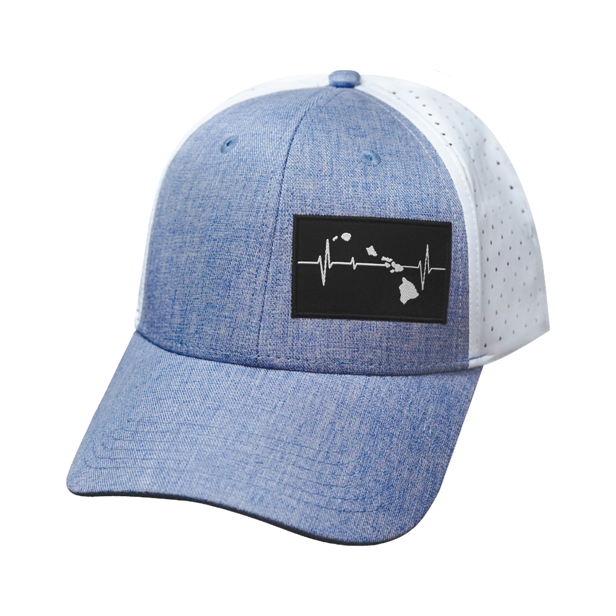Hawaii - 6 Panel - Shallow Fit - Pony Tail - Light Blue / White - Laser Mesh (Unisex)