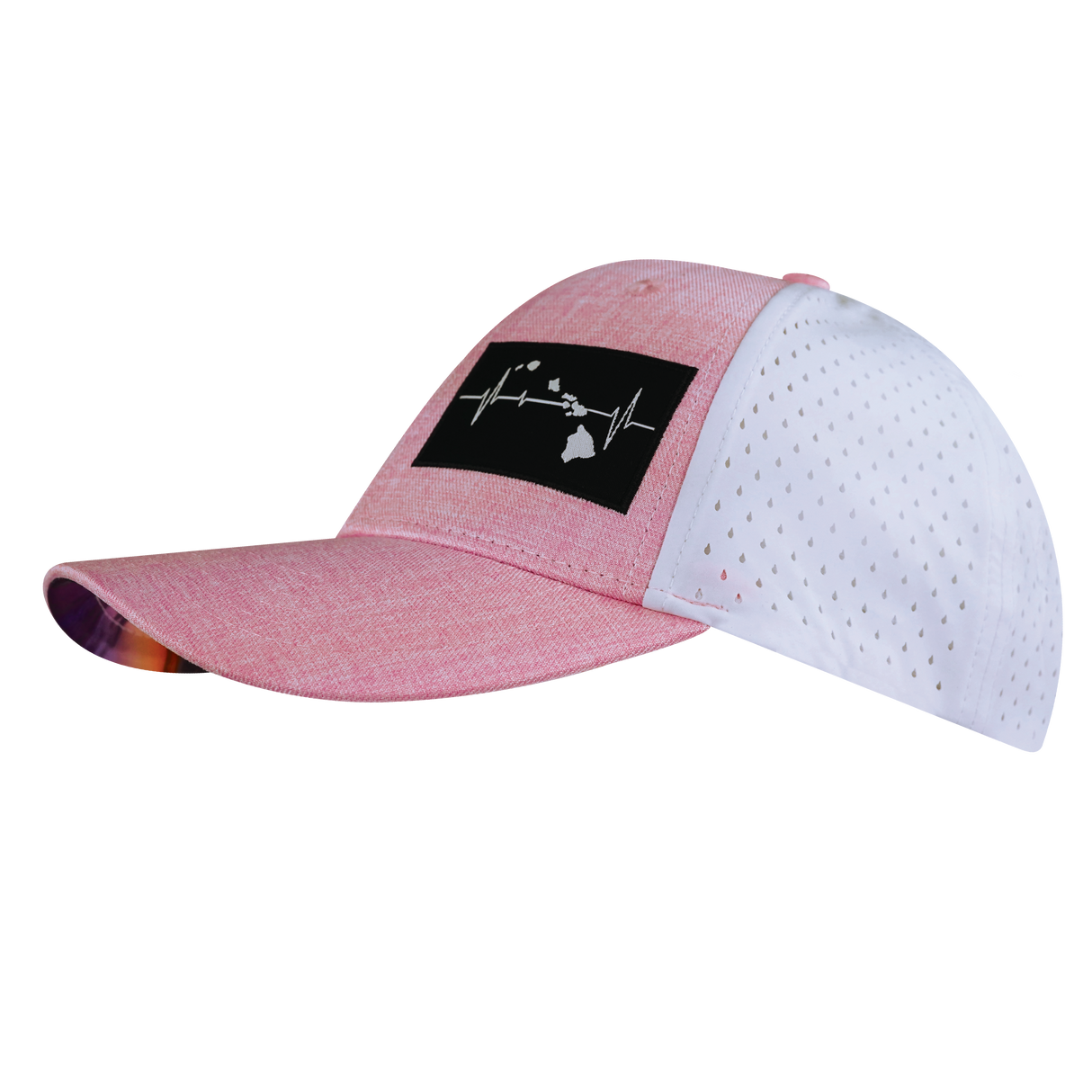 Hawaii - 6 Panel - Shallow Fit - Pony Tail - Pink / White - Laser Mesh (Unisex)