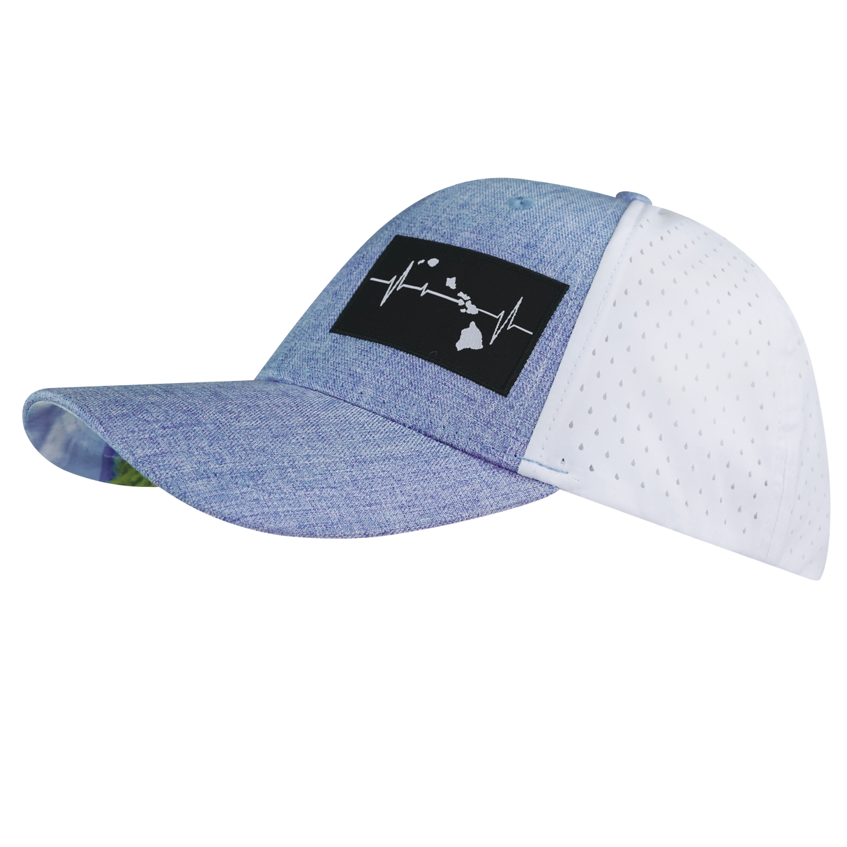 Hawaii - 6 Panel - Shallow Fit - Pony Tail - Light Blue / White - Laser Mesh (Unisex)
