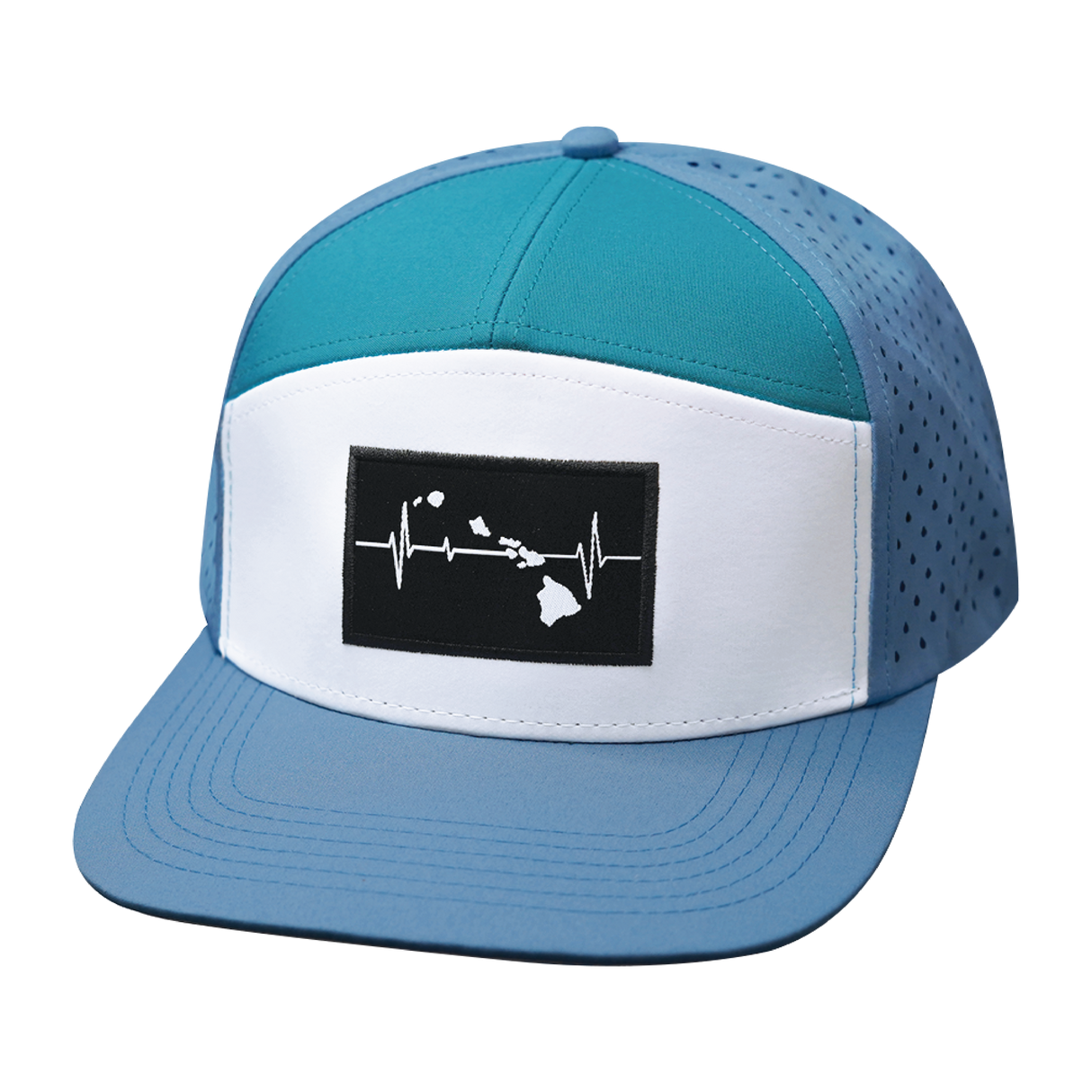 Hawaii - 7 Panel - Light Blue / White / Turquoise - Laser Mesh (Unisex)