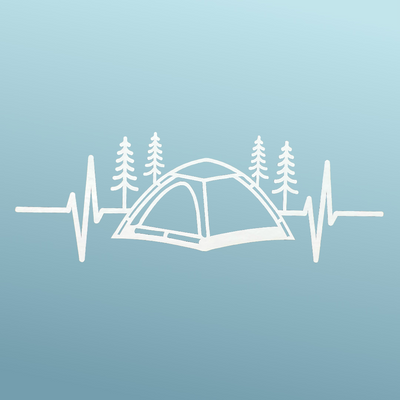Camping - Sticker - Vinyl - White