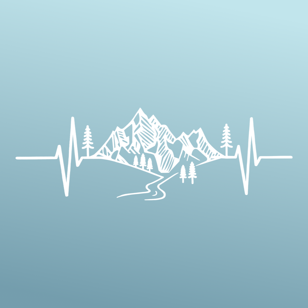 Mountains - Sticker - Vinyl - White