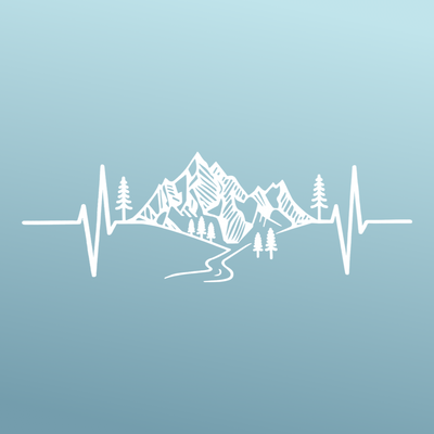 Mountains - Sticker - Vinyl - White