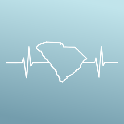 South Carolina - Sticker - Vinyl - White