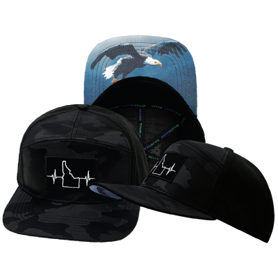 Idaho - 7 Panel - Black Camo / Black - Laser Mesh (Unisex)