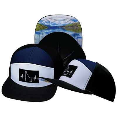 Idaho - 7 Panel - Black / White / Navy - Laser Mesh (Unisex)