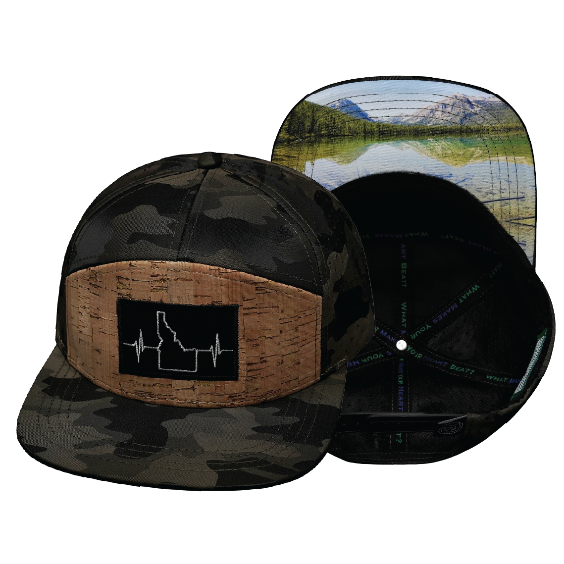 Idaho - 7 Panel - Cork - Tan Camo - Laser Mesh (Unisex)