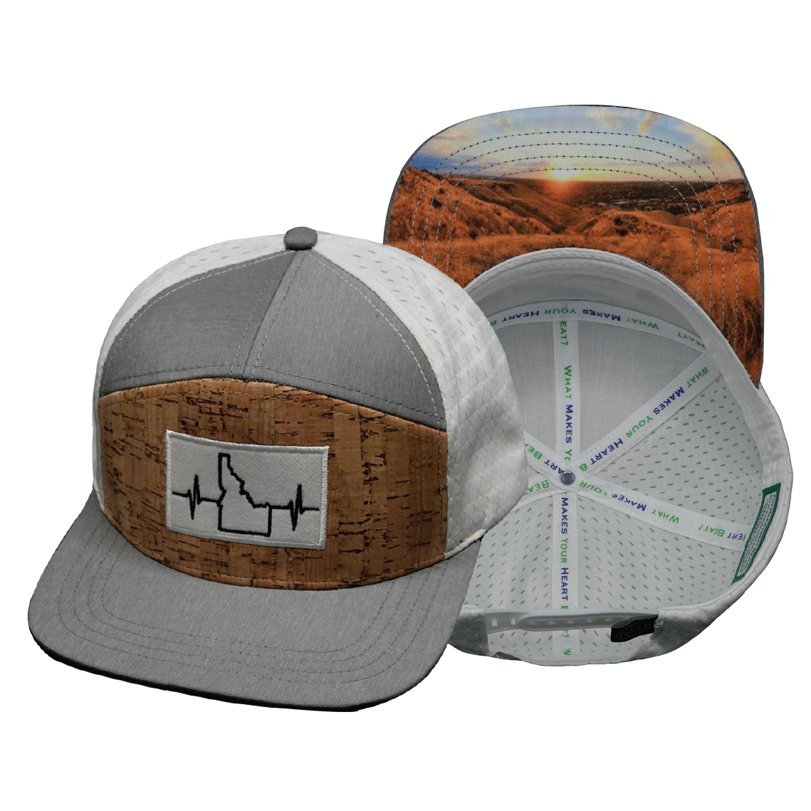 Idaho - 7 Panel - Cork - Gray / White - Laser Mesh (Unisex)