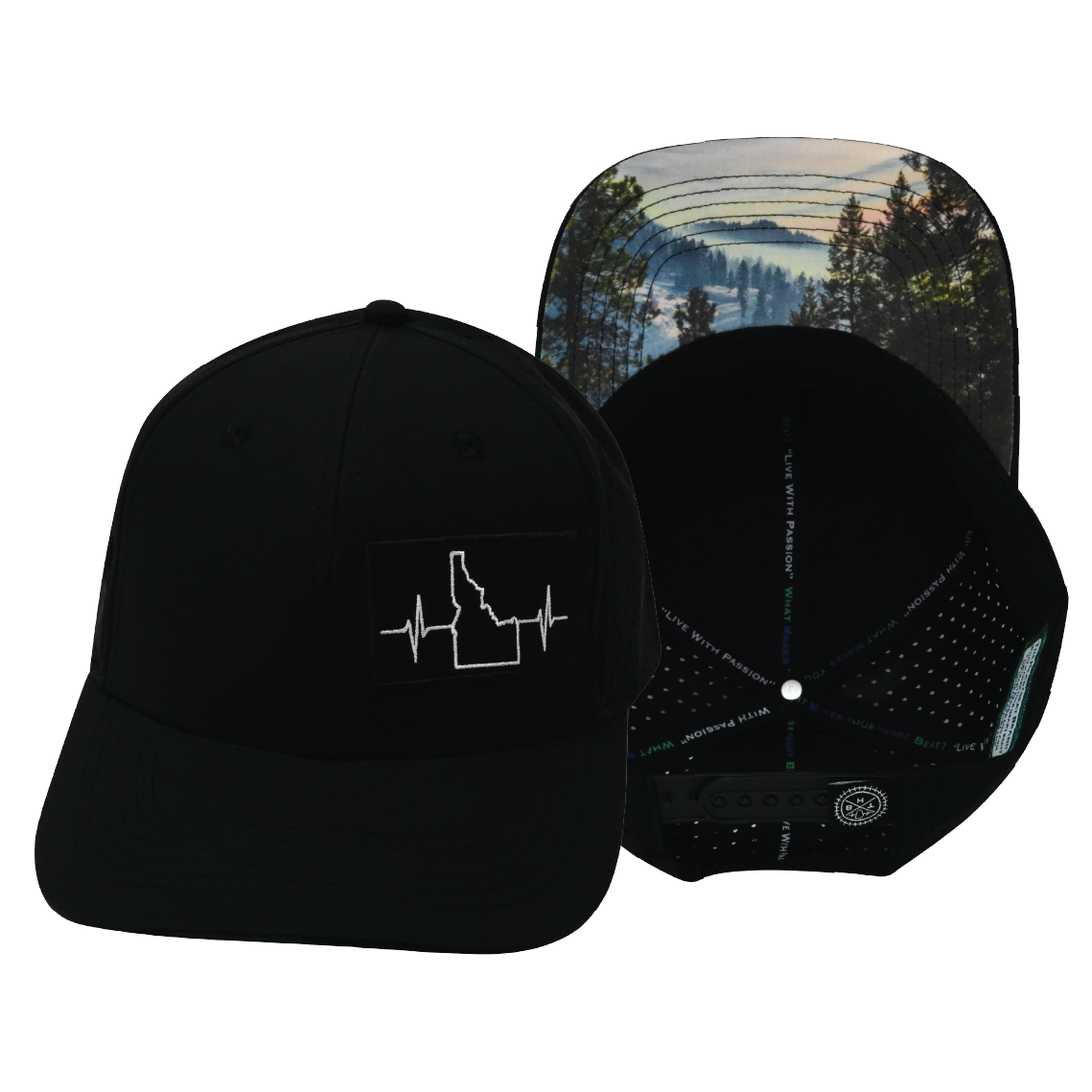 Idaho - 6 Panel - Black - Laser Mesh (Unisex)