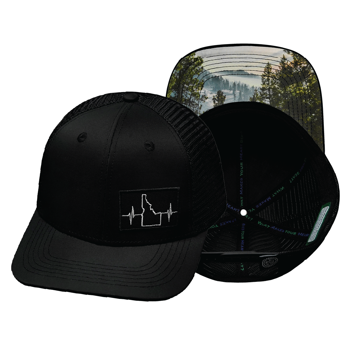 Idaho - 6 Panel - Black - Laser Mesh (Unisex)