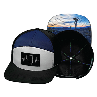 Nevada - 7 Panel - Black / White / Navy - Laser Mesh (Unisex)