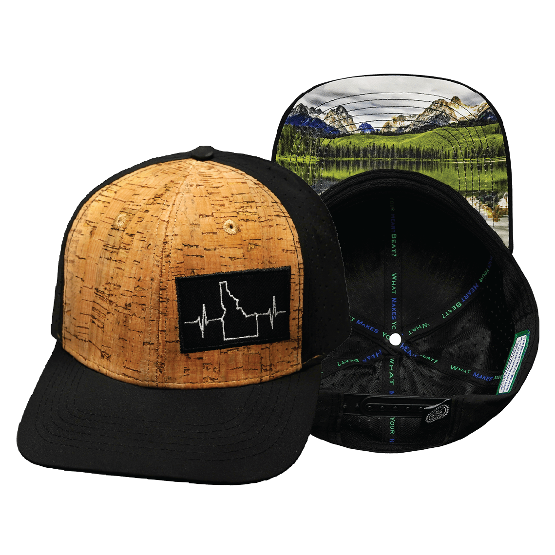 Idaho - 6 Panel - Cork - Black - Laser Mesh (Unisex)