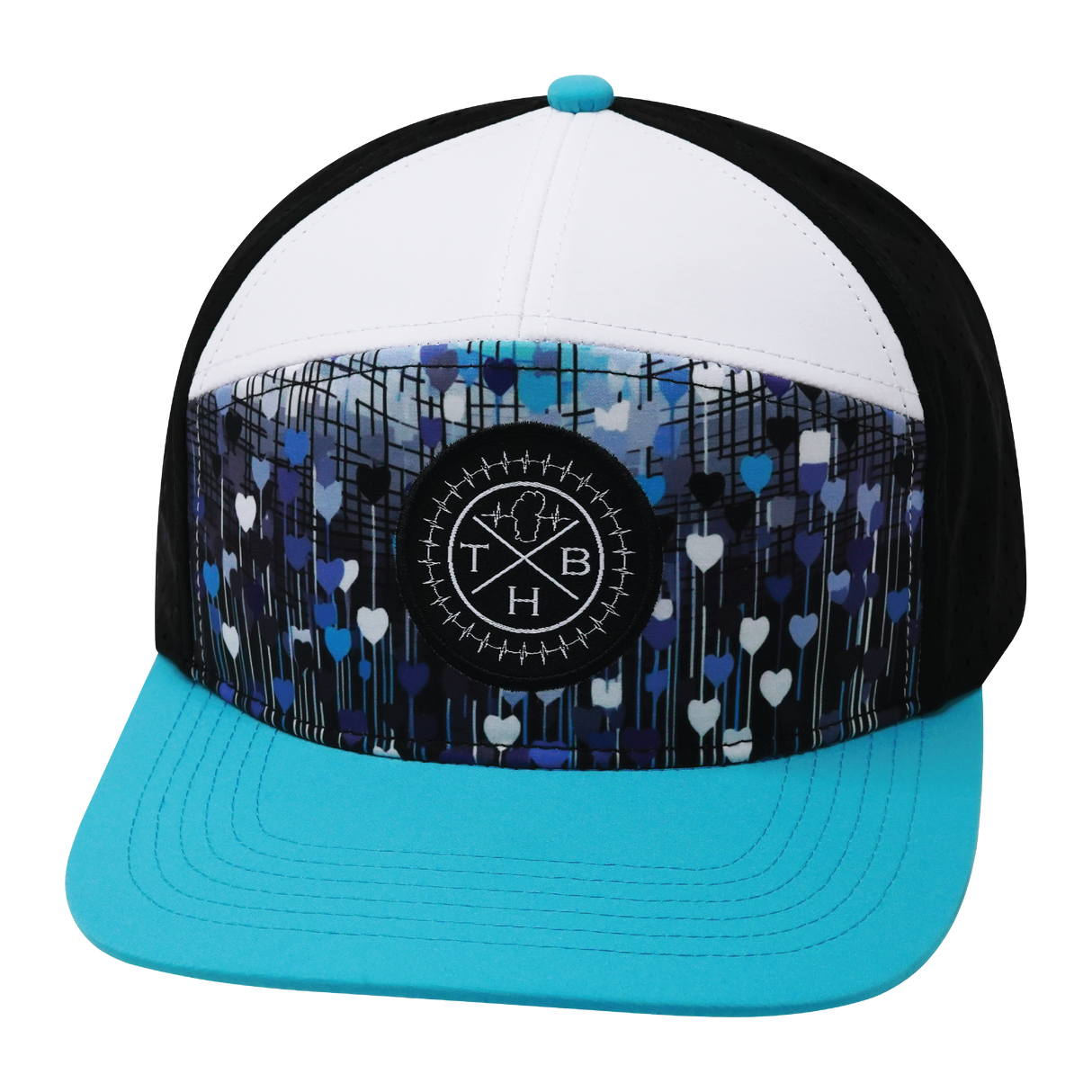 **YOUTH** THB - 7 Panel - Love Rising - Neon Green Blue / White / Black - Laser Mesh (Unisex)