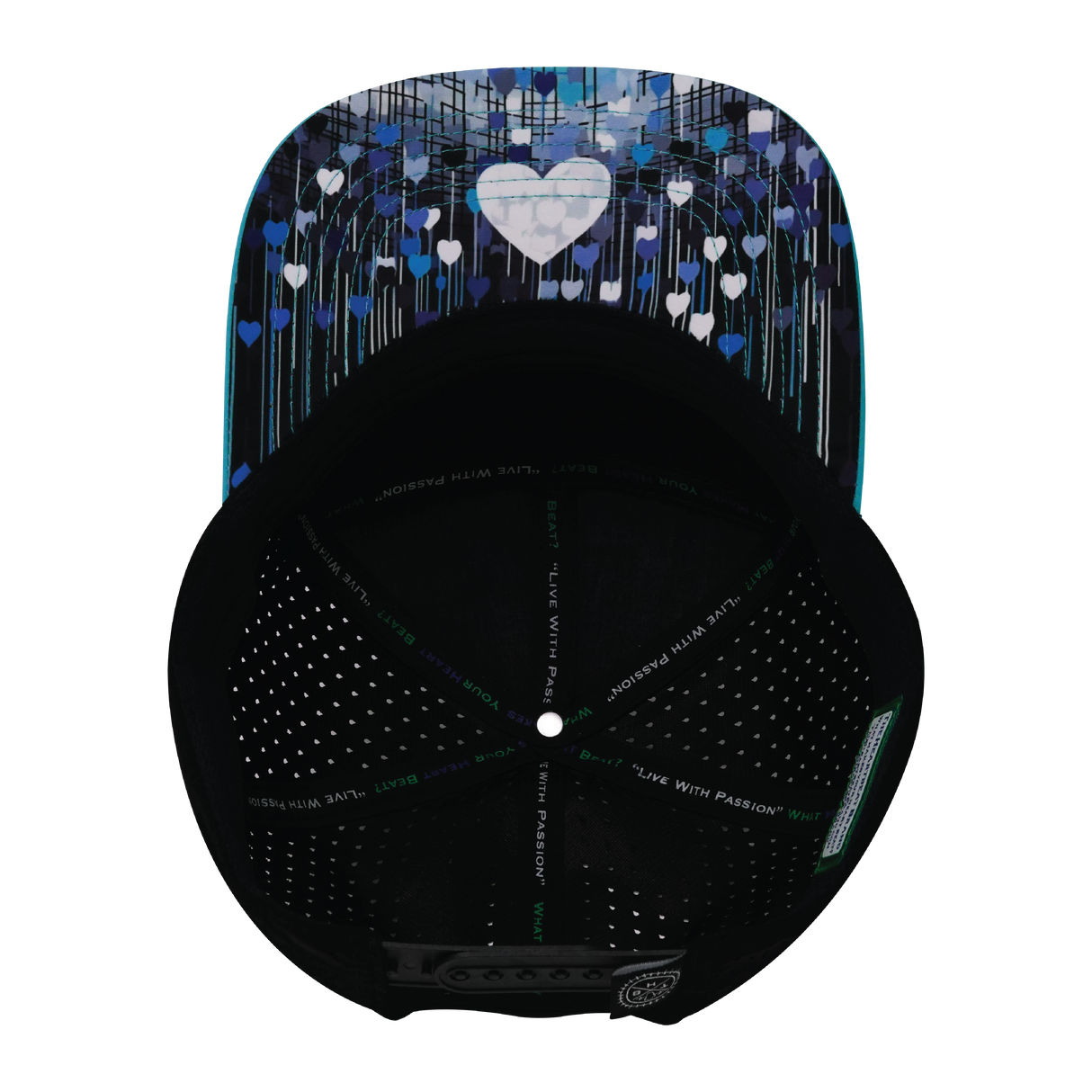 **YOUTH** THB - 7 Panel - Love Rising - Neon Green Blue / White / Black - Laser Mesh (Unisex)