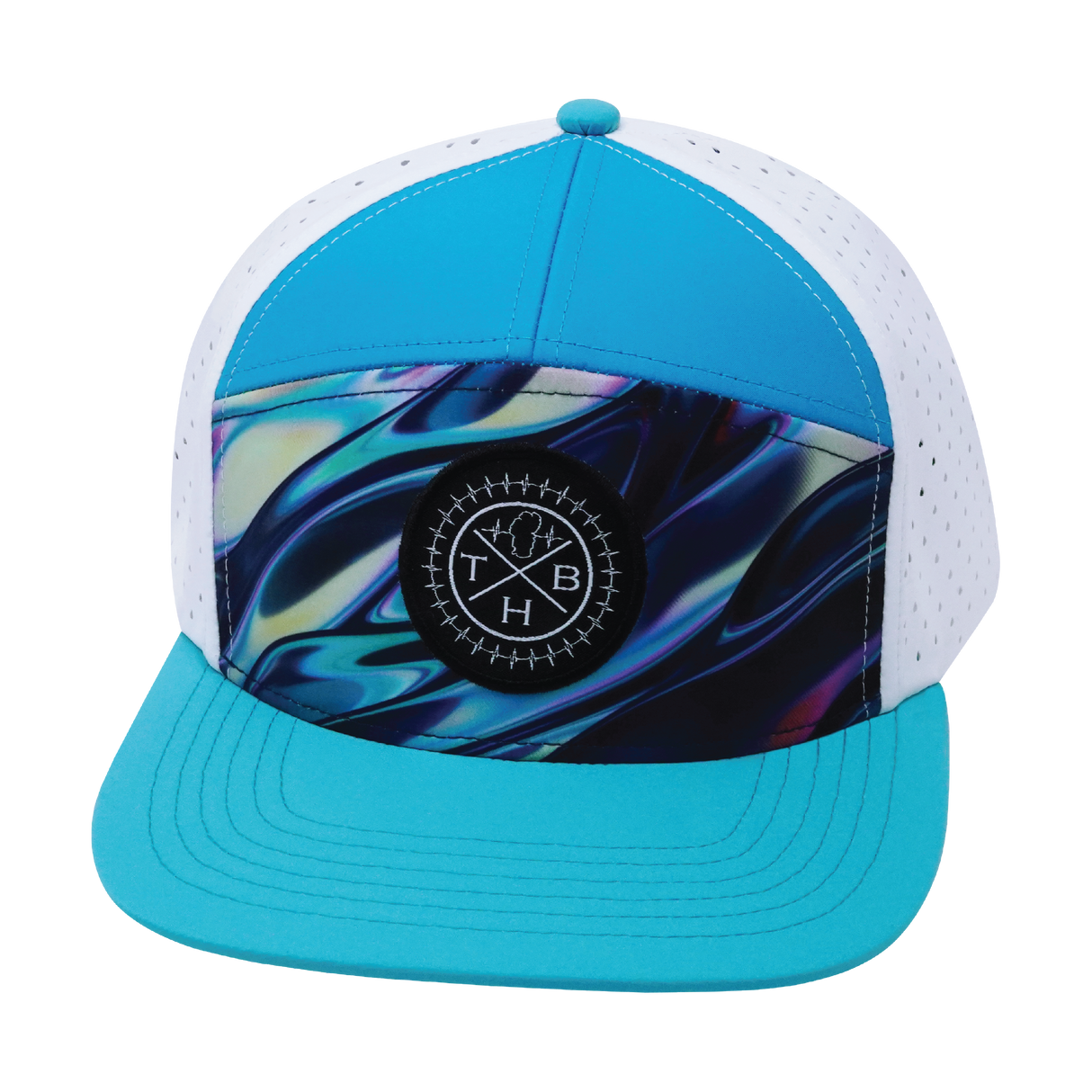 THB - 7 Panel - Molten Dream - Neon Green Blue / Neon Blue / White - Laser Mesh (Unisex)