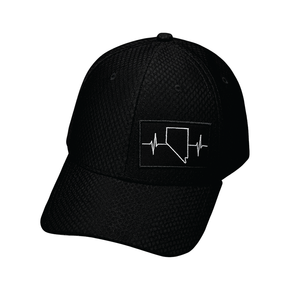 Nevada - 6 Panel - AirMesh - Athletic Fit - Black - Fabric Back (Unisex)