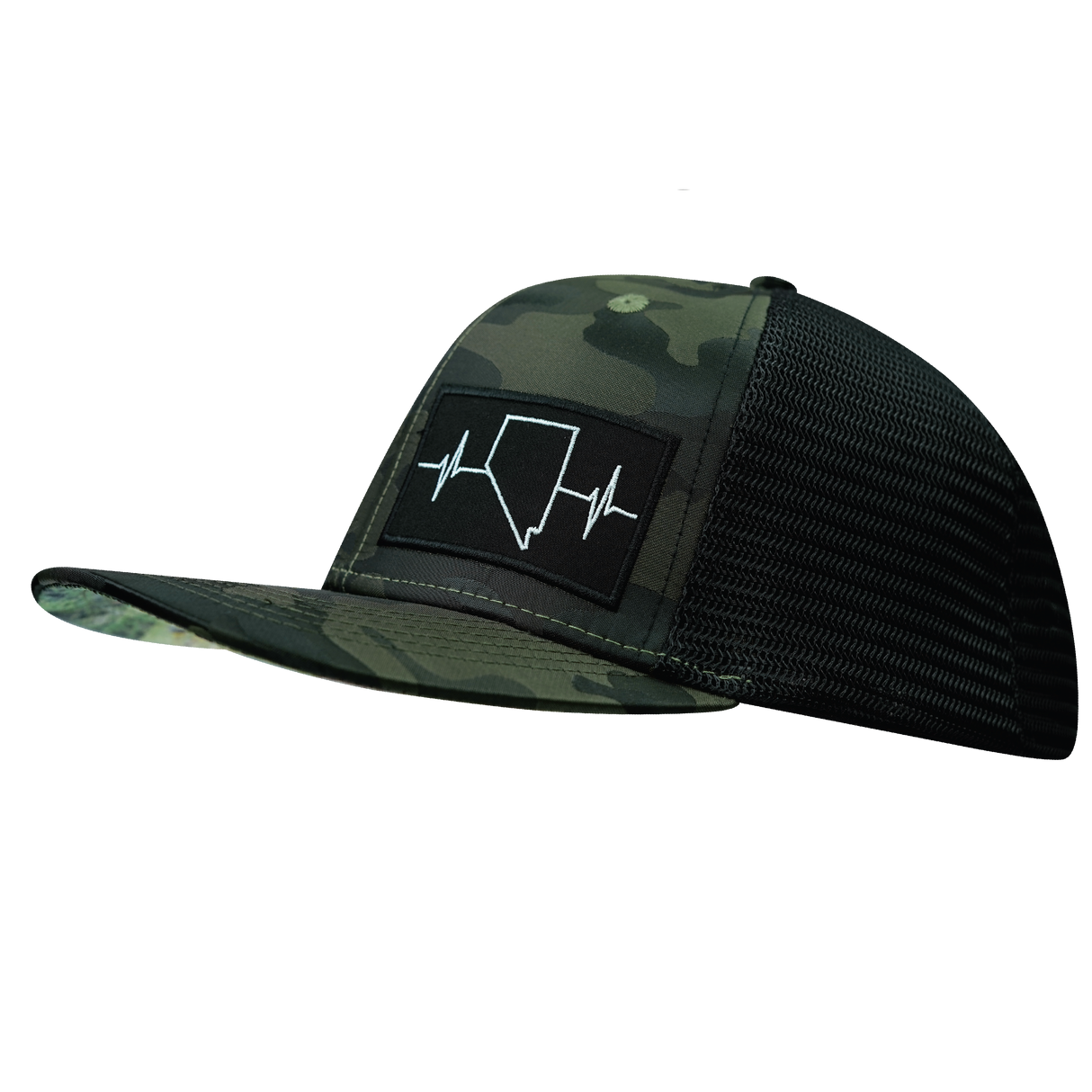 Nevada - 6 Panel - Green Camo / Black - Trucker Mesh (Unisex)