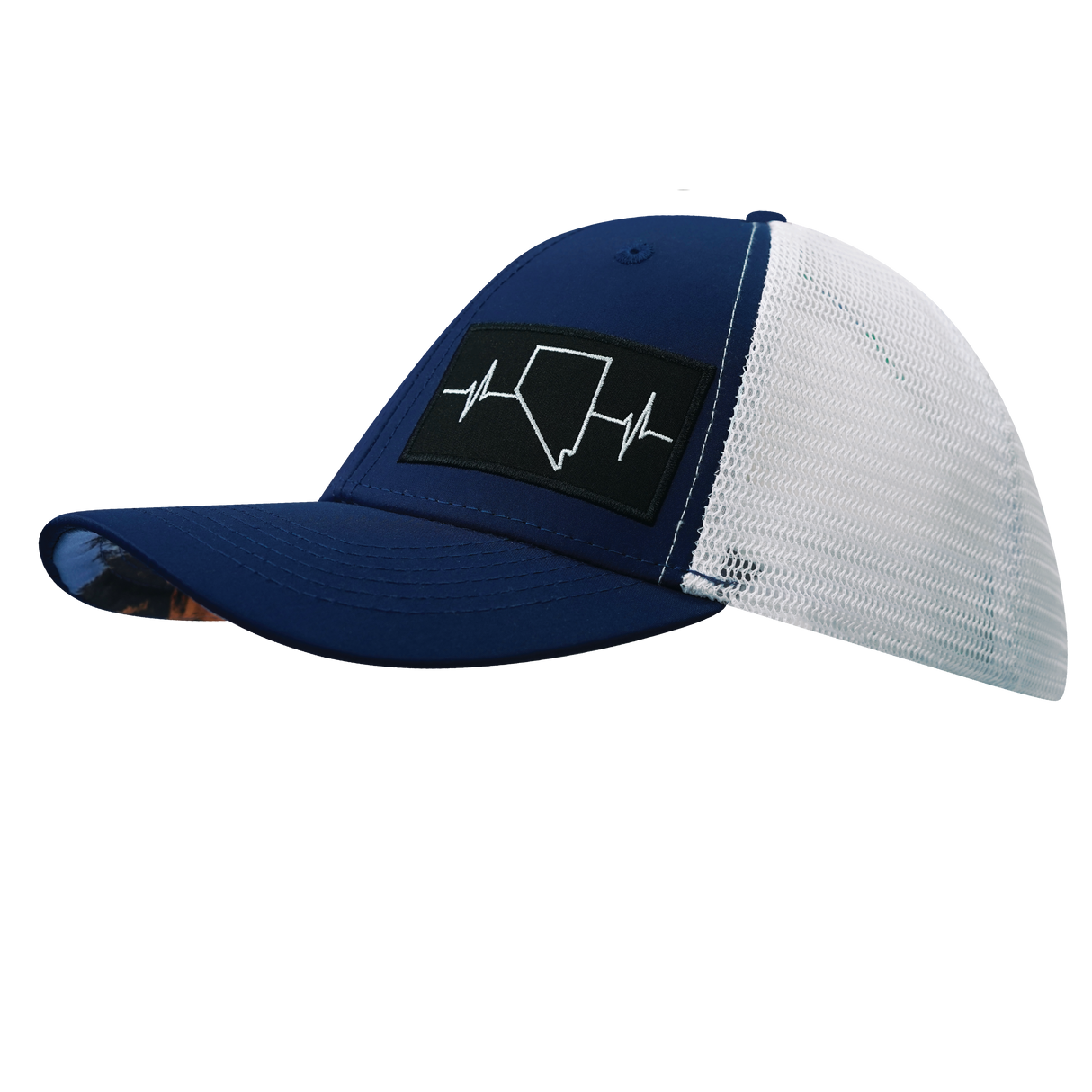 Nevada - 6 Panel - Shallow Fit - Navy / White - Trucker Mesh (Unisex)