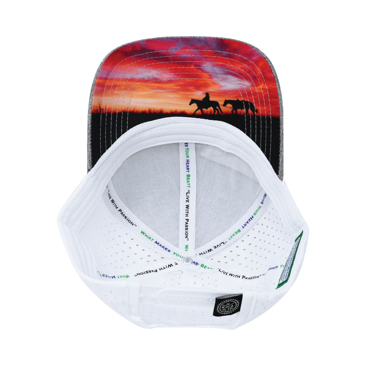 Nevada - 6 Panel - Shallow Fit - Pony Tail - Heather Gray / White - Laser Mesh (Unisex)