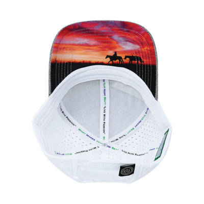 Nevada - 6 Panel - Shallow Fit - Pony Tail - Heather Gray / White - Laser Mesh (Unisex)