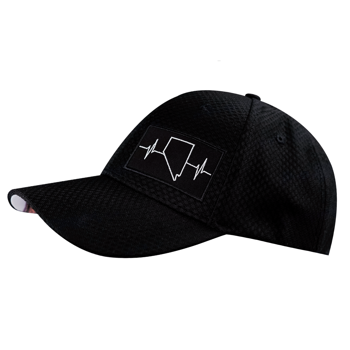 Nevada - 6 Panel - AirMesh - Athletic Fit - Black - Fabric Back (Unisex)