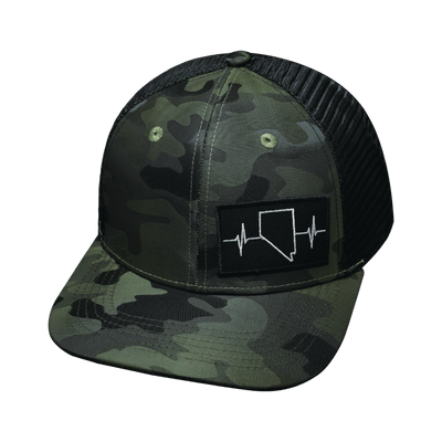 Nevada - 6 Panel - Green Camo / Black - Trucker Mesh (Unisex)