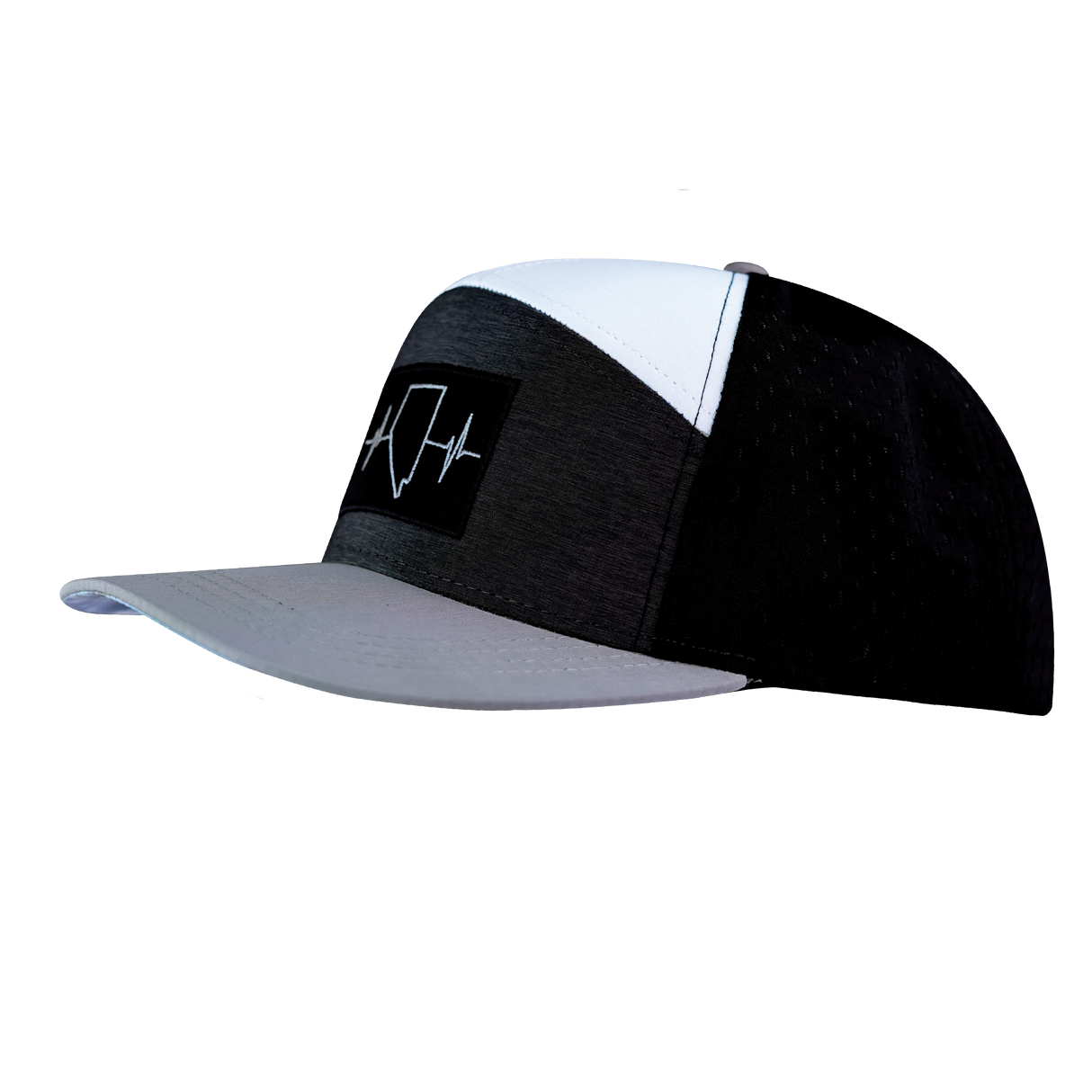 Nevada - 7 Panel - Gray / Charcoal / White / Black - Jersey Mesh (Unisex)