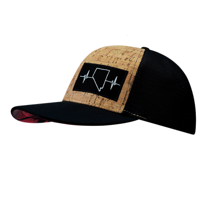 Nevada - 6 Panel - Cork - Black - Trucker Mesh (Unisex)