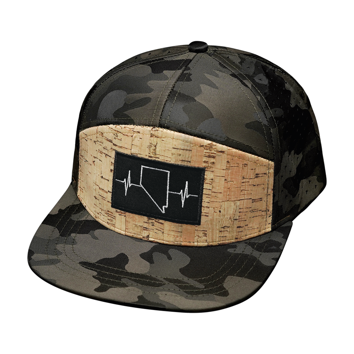 Nevada - 7 Panel - Cork - Tan Camo - Laser Mesh (Unisex)
