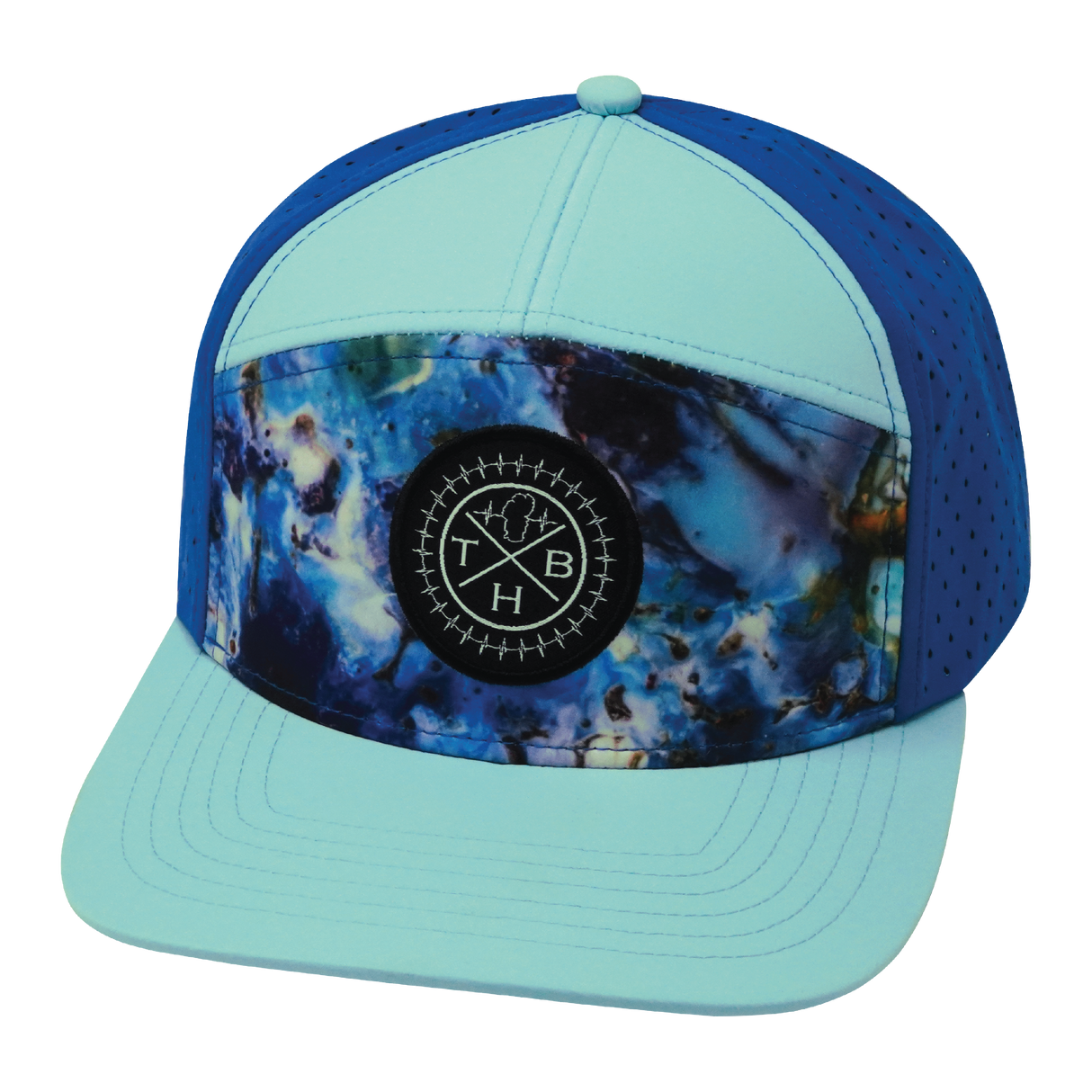 **YOUTH** THB - 7 Panel - Nebula - Mint / Blue - Laser Mesh (Unisex)