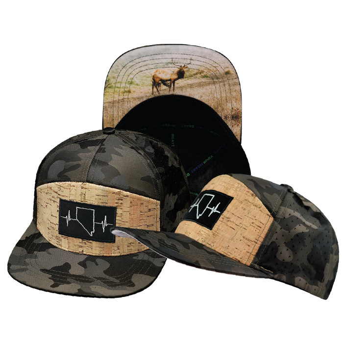Nevada - 7 Panel - Cork - Tan Camo - Laser Mesh (Unisex)