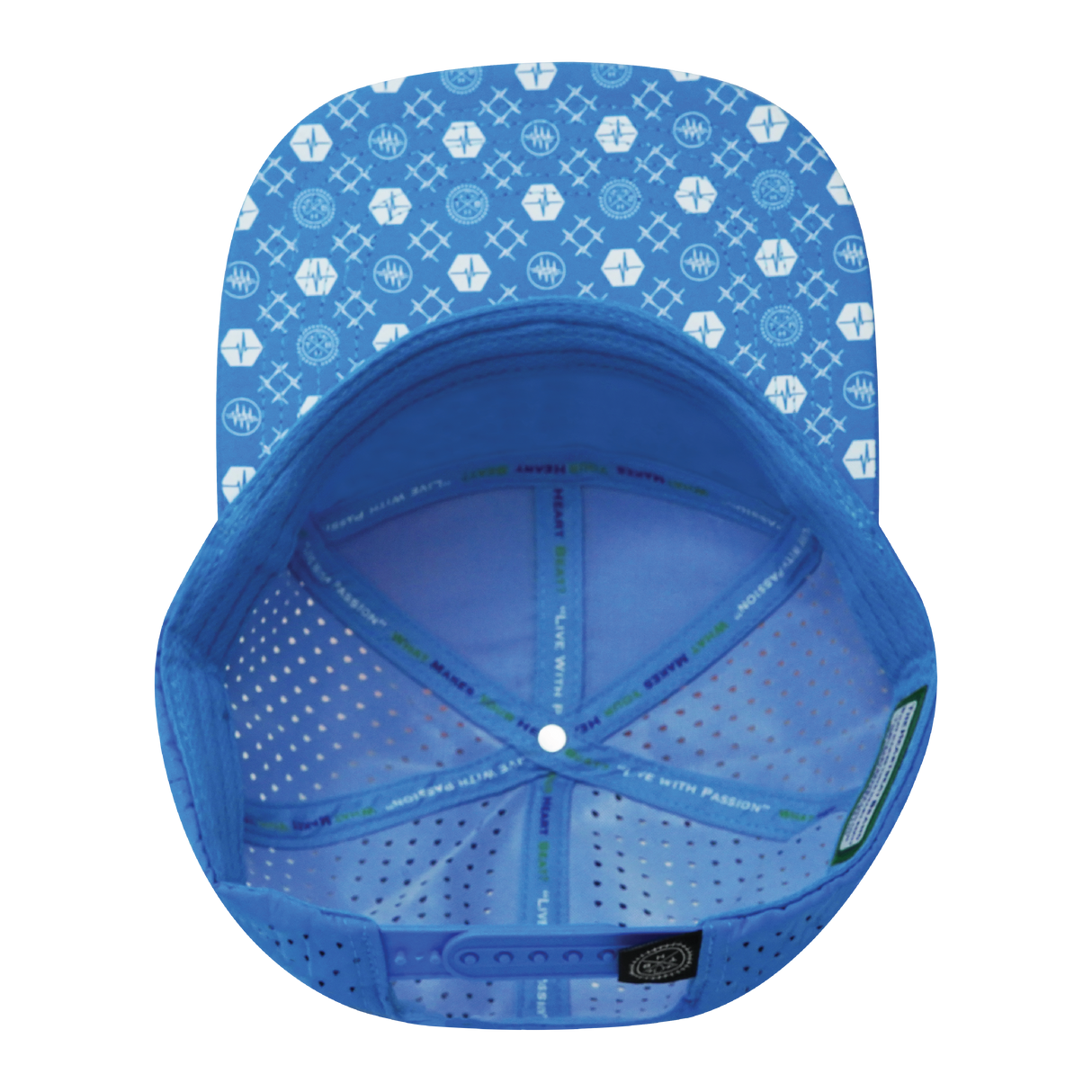 Pickleball - 7 Panel - Neon Blue / White / Neon Peach - Laser Mesh (Unisex)