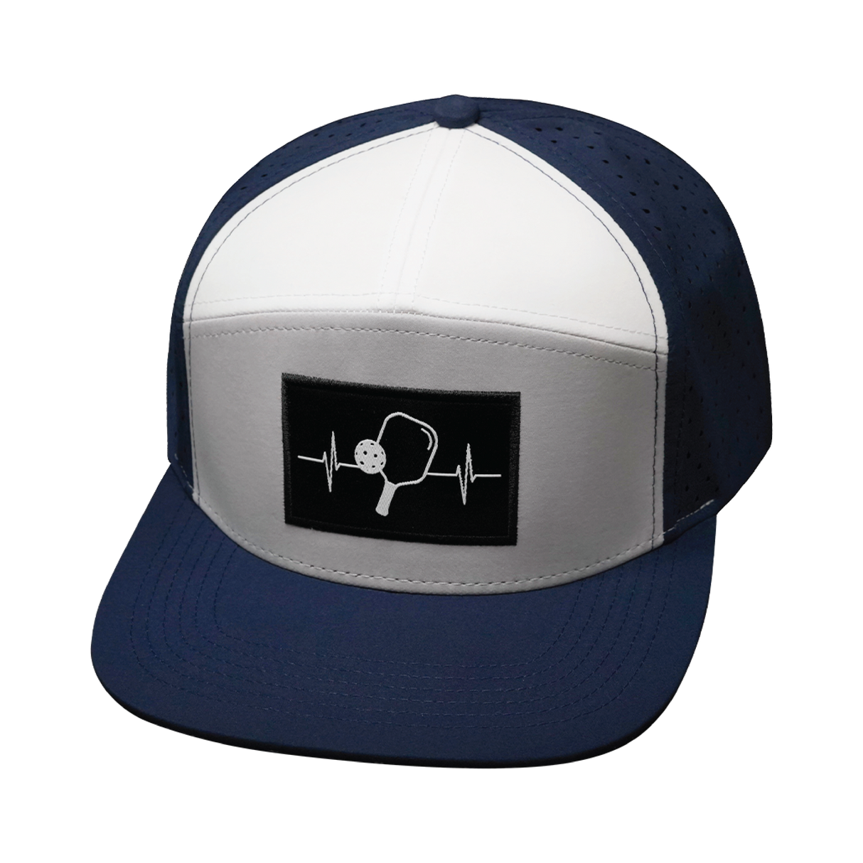 Pickleball - 7 Panel - Navy / Gray / White - Laser Mesh (Unisex)