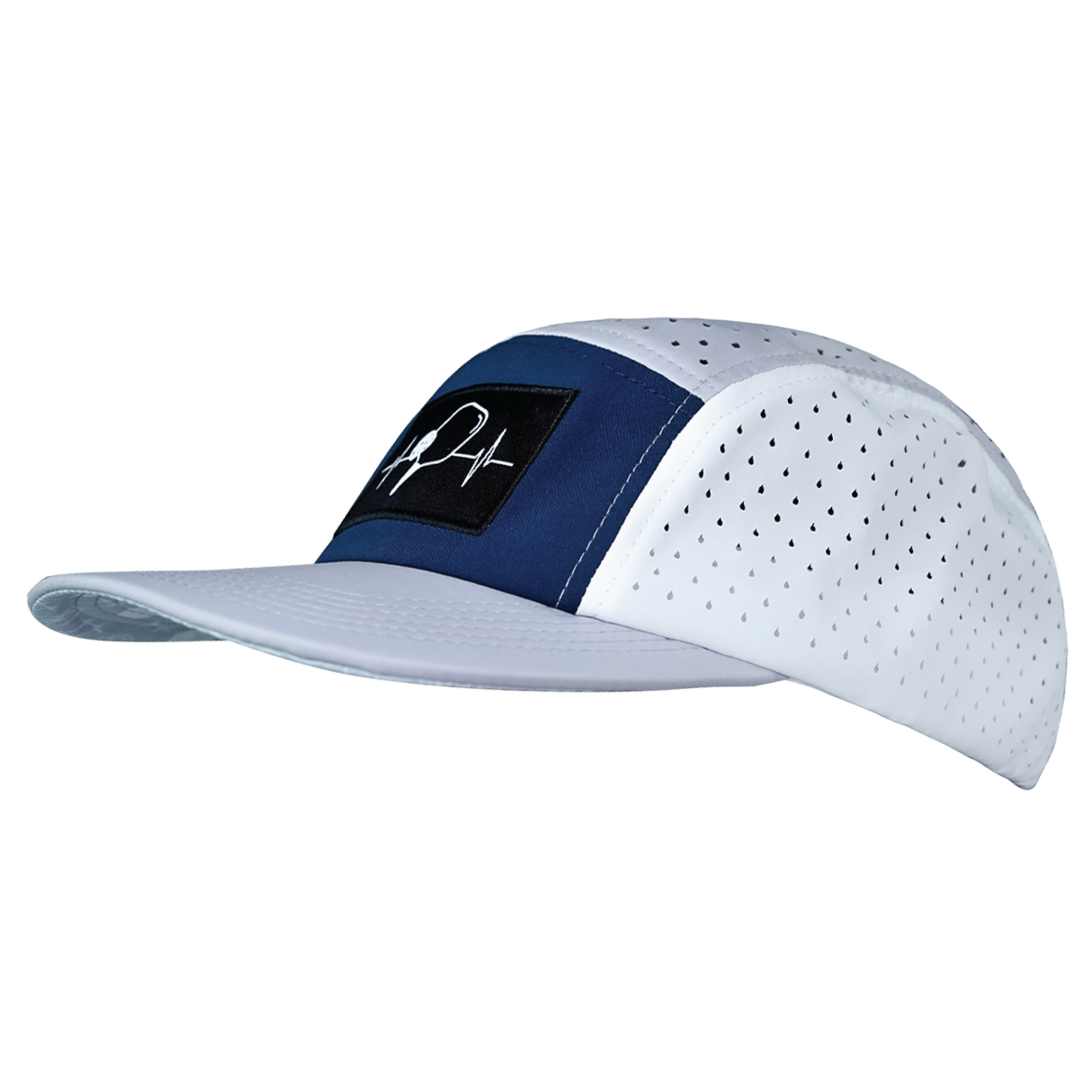 Pickleball - 5 Panel - Sporty - Unstructured - Gray / Navy / White - Laser Mesh (Unisex)