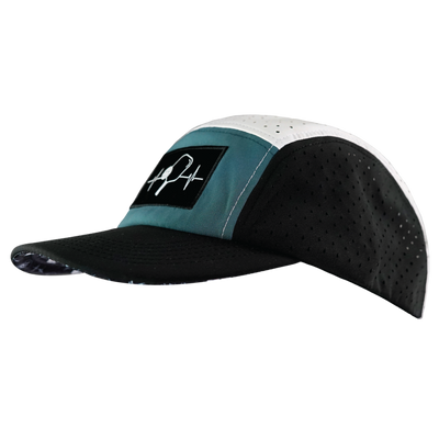 Pickleball - 5 Panel - Sporty - Unstructured - Black / Slate Green / White - Laser Mesh (Unisex)