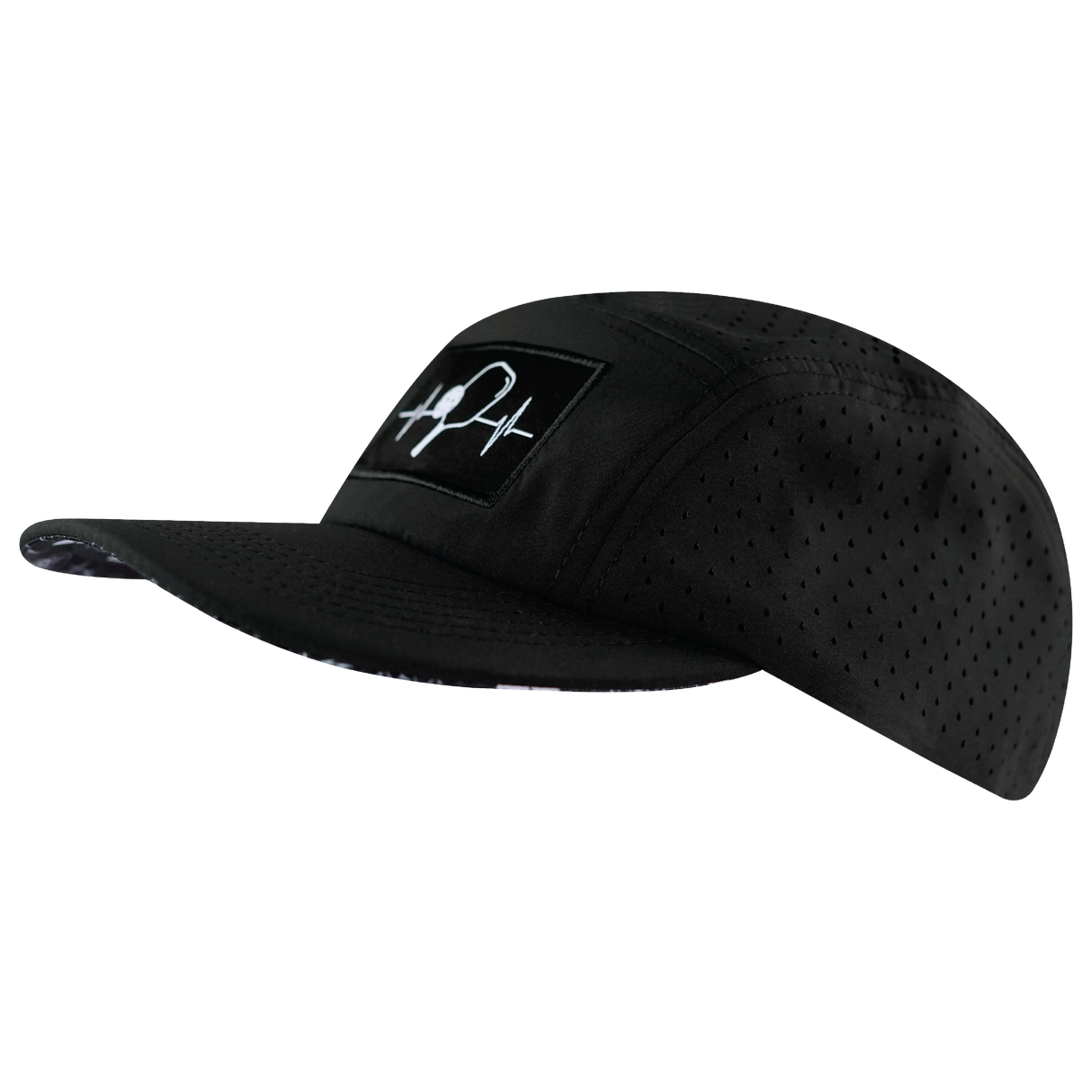 Pickleball - 5 Panel - Sporty - Unstructured - Black - Laser Mesh (Unisex)