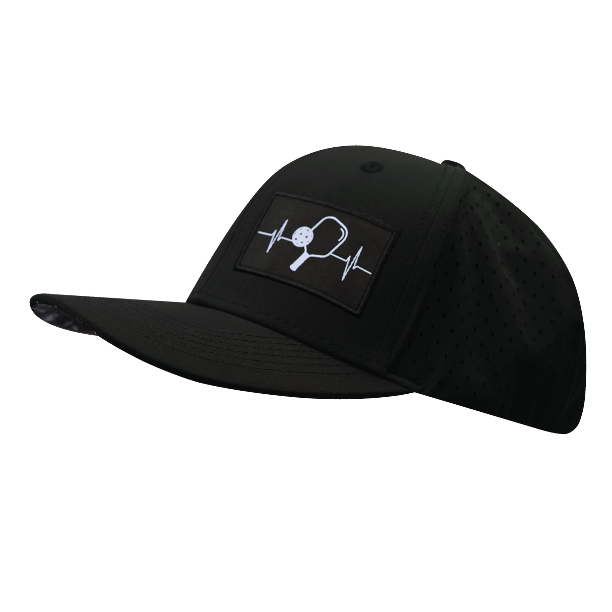 Pickleball - 6 Panel - Black - Laser Mesh (Unisex)