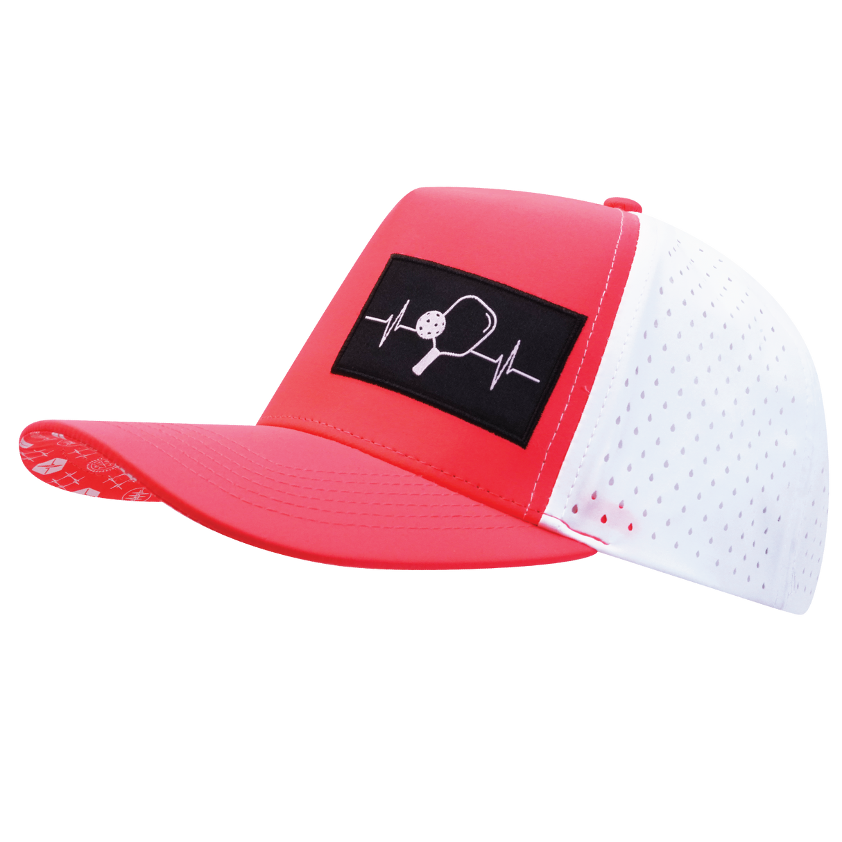 Pickleball - 5 Panel - Structured - Neon Peach / White - Laser Mesh (Unisex)