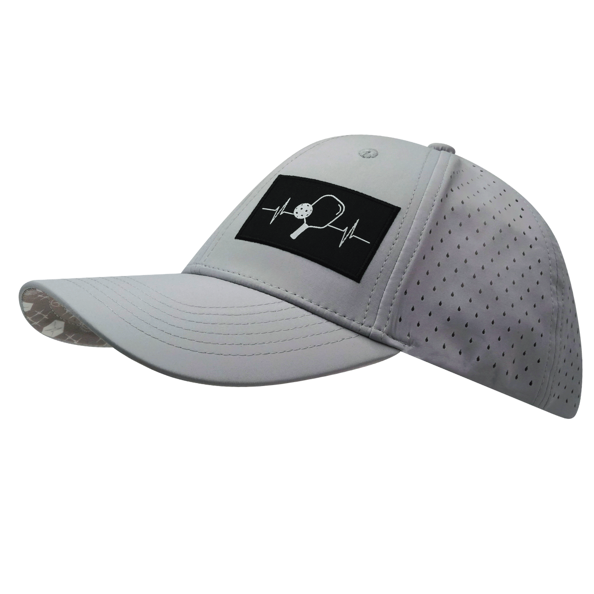 Pickleball - 6 Panel - Shallow Fit - Pony Tail - Gray - Laser Mesh (Unisex)