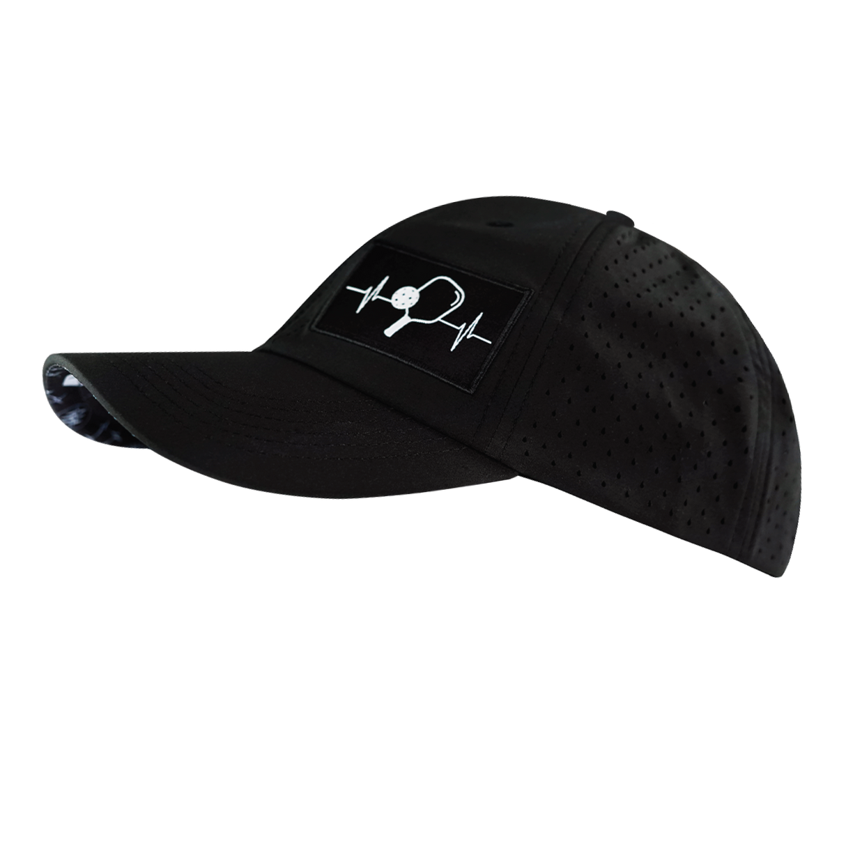 Pickleball - 6 Panel - Unstructured - Relaxed Fit - Black - Laser Mesh (Unisex)