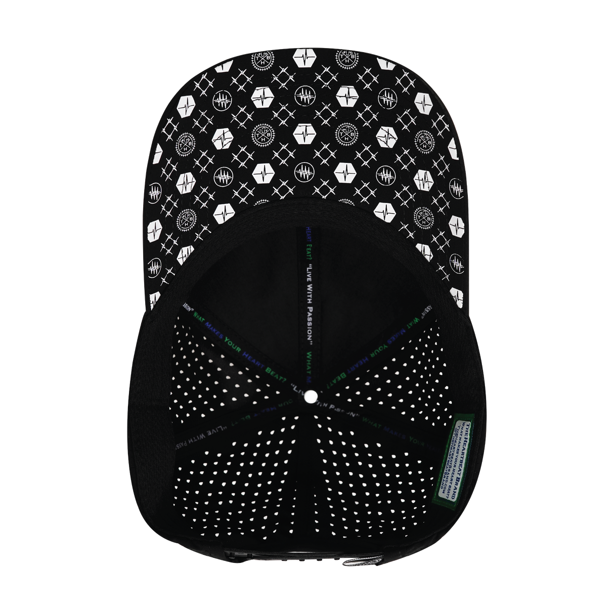 Pickleball - 6 Panel - Shallow Fit - Pony Tail - Black - Laser Mesh (Unisex)