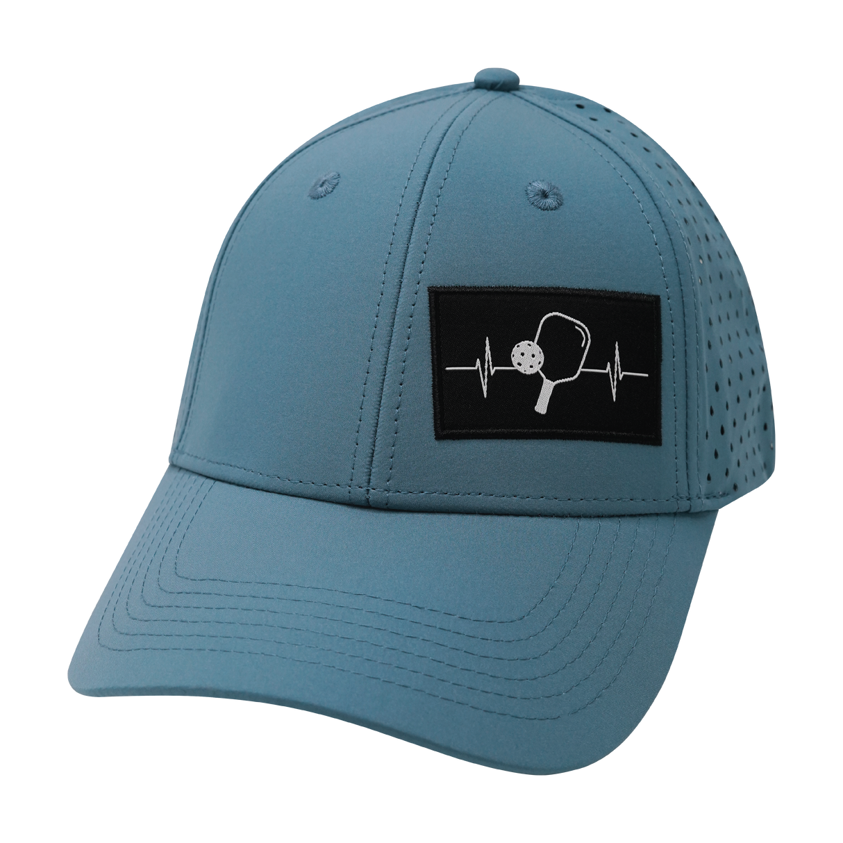 Pickleball - 6 Panel - Shallow Fit - Pony Tail - Light Blue - Laser Mesh (Unisex)