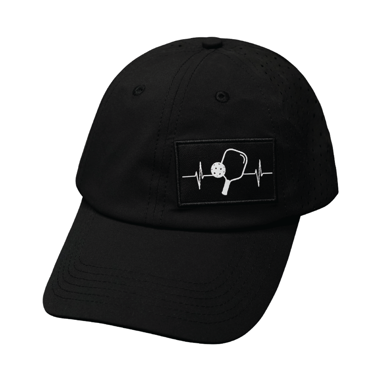 Pickleball - 6 Panel - Unstructured - Relaxed Fit - Black - Laser Mesh (Unisex)