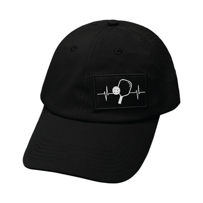 Pickleball - 6 Panel - Unstructured - Relaxed Fit - Black - Laser Mesh (Unisex)