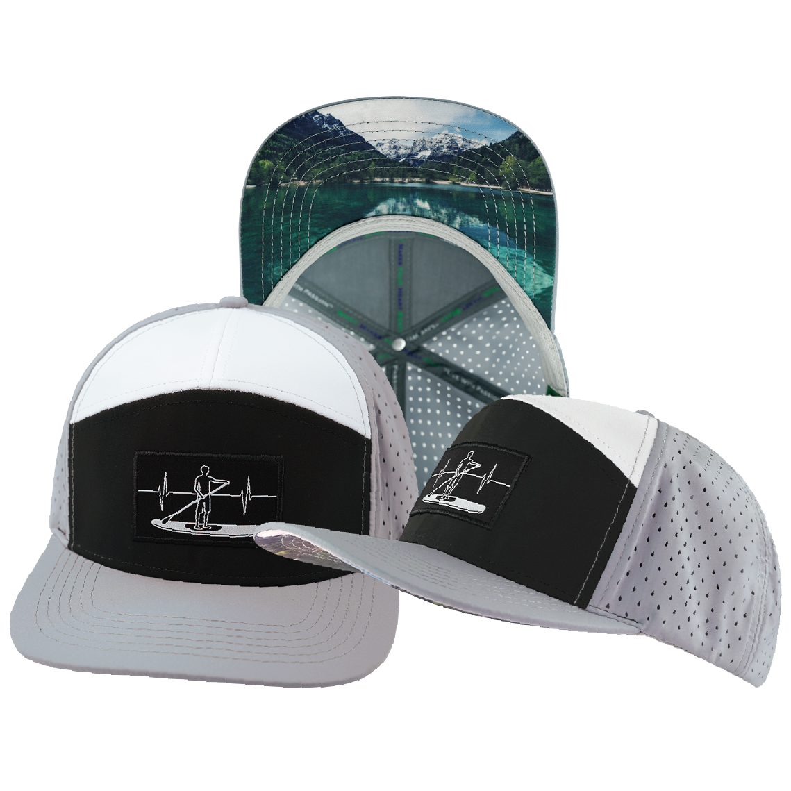 Paddle Board - 7 Panel - Gray / Black / White - Laser Mesh (Unisex)