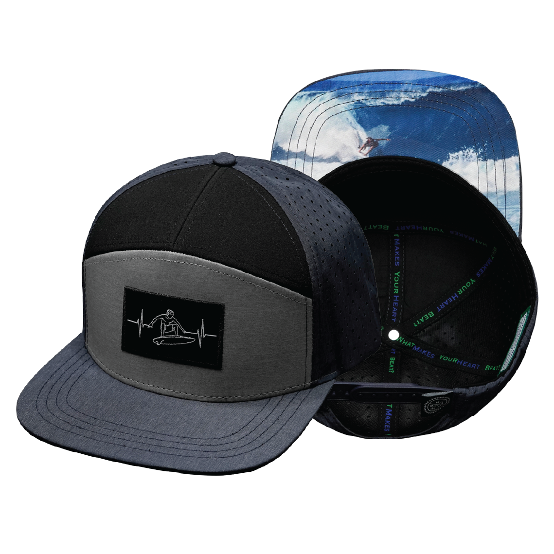 Surf - 7 Panel - Navy / Gray / Black - Jersey Mesh (Unisex)