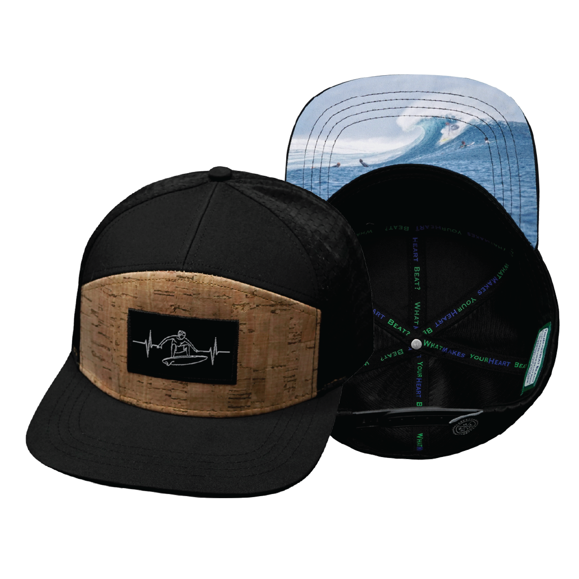 Surf - 7 Panel - Cork - Black - Jersey Mesh (Unisex)