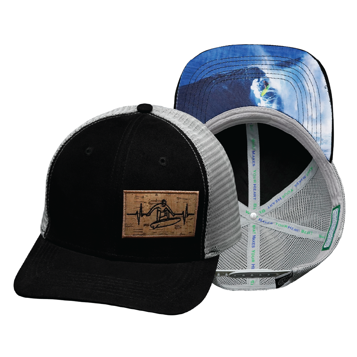 Surf - 6 Panel - Suede - Black / Gray - Trucker Mesh (Unisex)