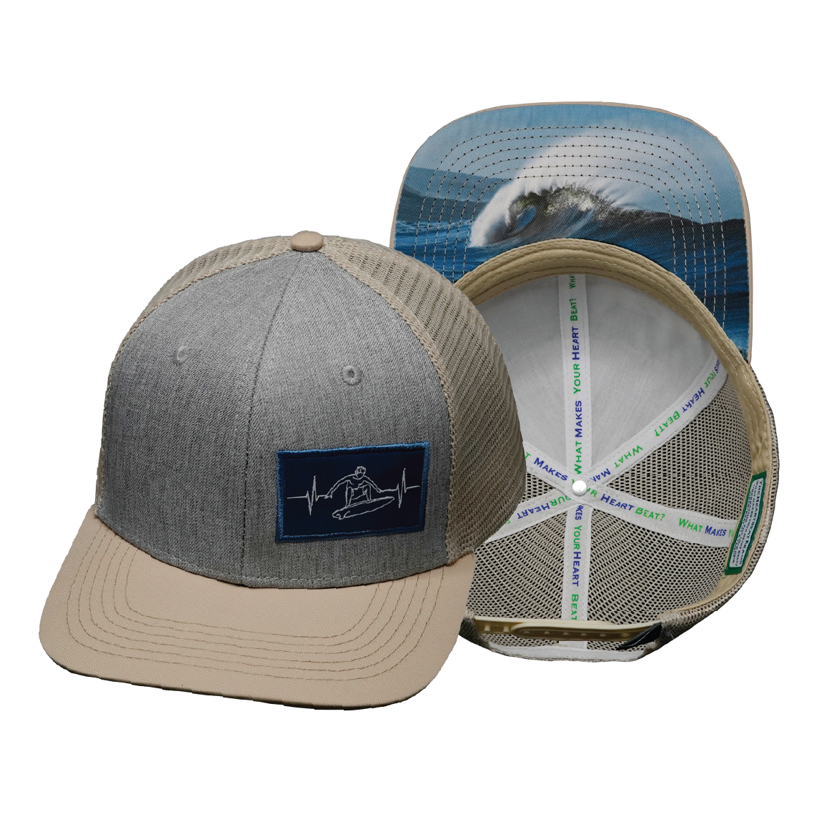 Surf - 6 Panel - Cream / Gray - Trucker Mesh (Unisex)